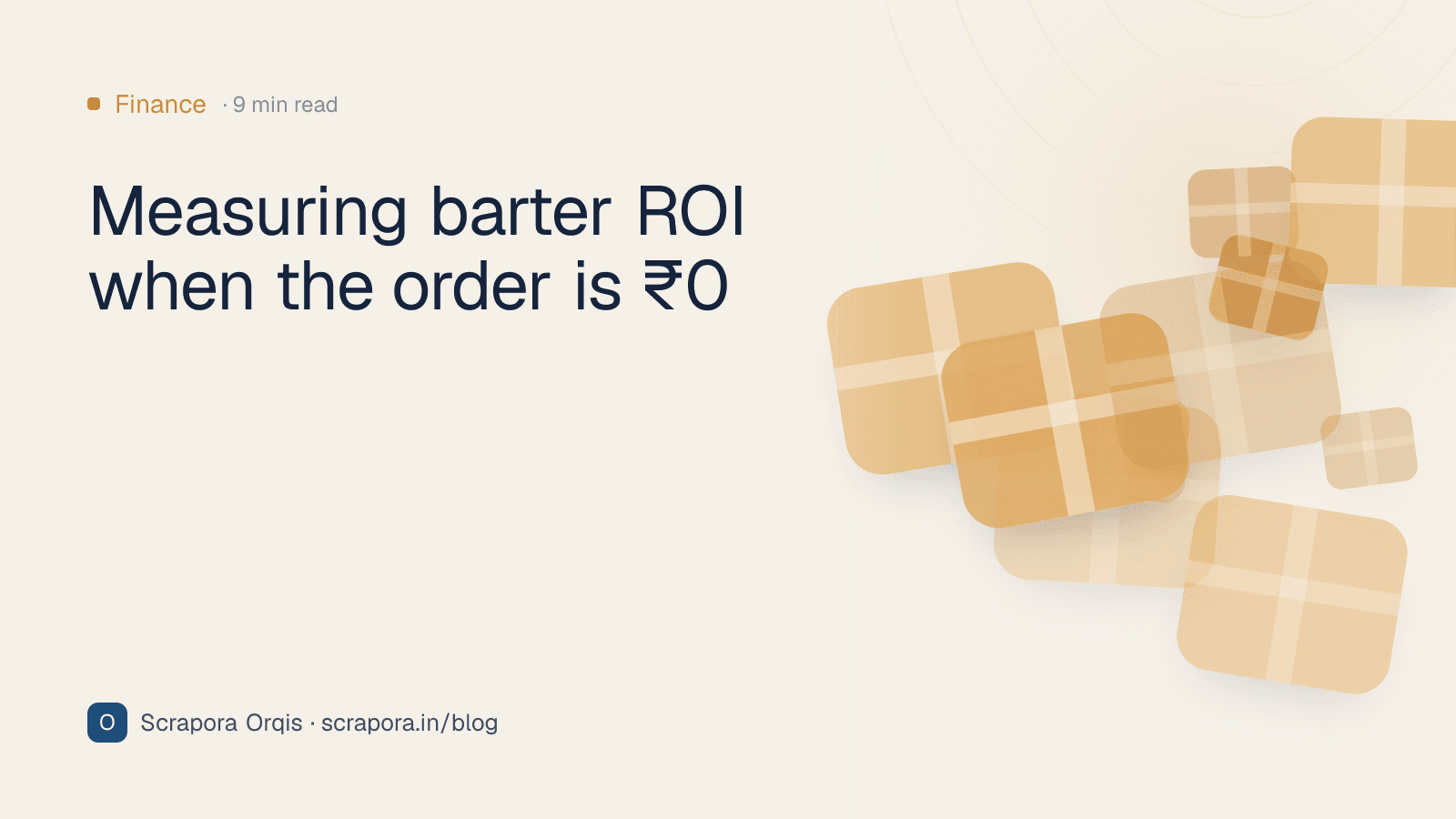 Measuring barter ROI when the order is ₹0